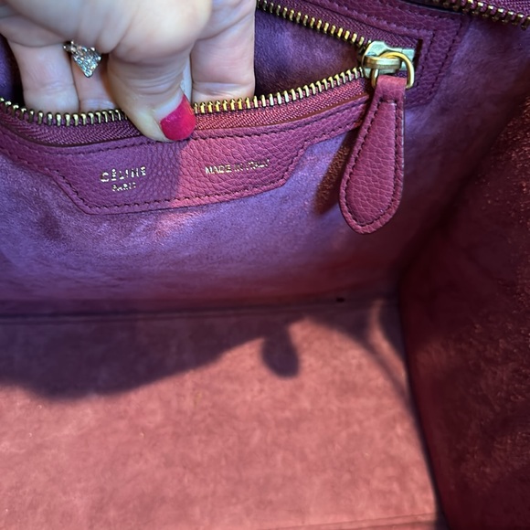 Authentic Celine raspberry calfskin micro luggage satchel bag - Picture 7 of 10